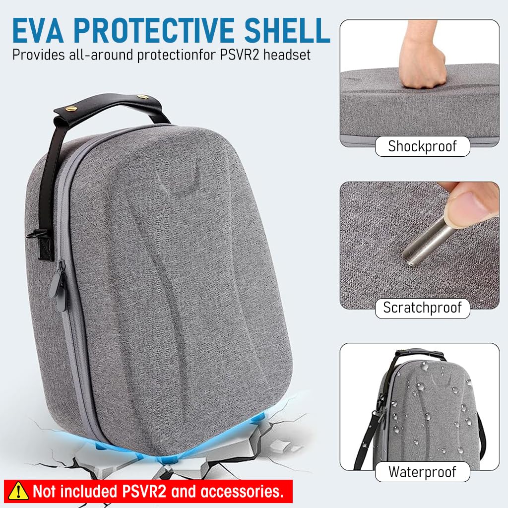 ZORBES Carrying Case for PSVR 2 EVA Hard Case for PSVR 2 Headset Sony VR Headset Playstation VR2 Headset Travel Case with Accessories Zipper Pouch Carrying Case with Handle & Shoulder Strap ZORBES Carrying Case for PSVR 2 EVA Hard Case for PSVR 2 Headset Sony VR Headset Playstation VR2 Headset Travel Case with Accessories Zipper Pouch Carrying Case with Handle & Shoulder Strap